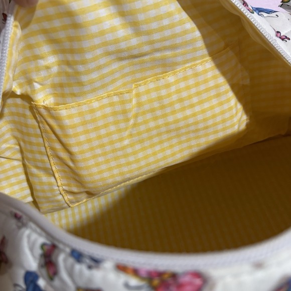 Quilted Butterfly Multi Color Motif Duffle Bag Purse W Matching Coin Pouch NEW - Picture 12 of 13